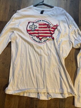 White New Orleans USA Long Sleeve Kids Tee